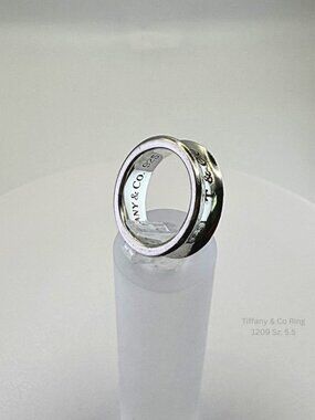 Authentic Tiffany & Co. 1837 Sterling Silver Ring Size 5.5 925 w/ Tiffany Pouch